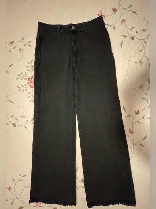 Zenana Outfitters Denim - Zenana High Rise Wide Leg Raw Hem Black Jeans Size S